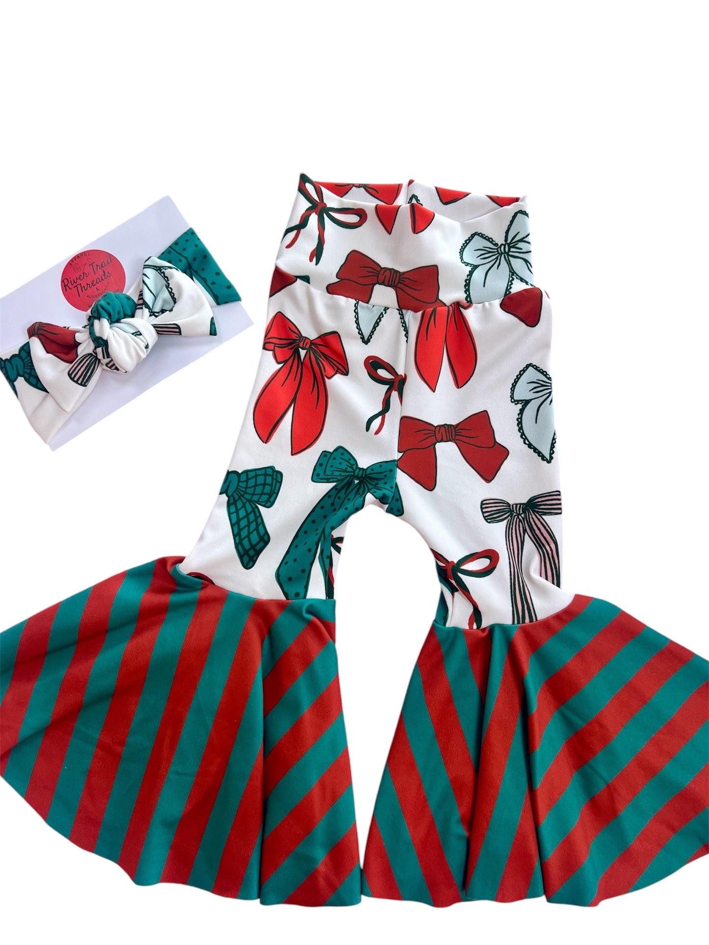 Holiday Bow Bell Bottoms