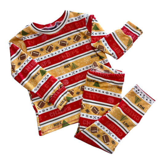 KC Football Sweater Christmas Pajamas | Christmas PJs for Boys, Girls, Toddlers