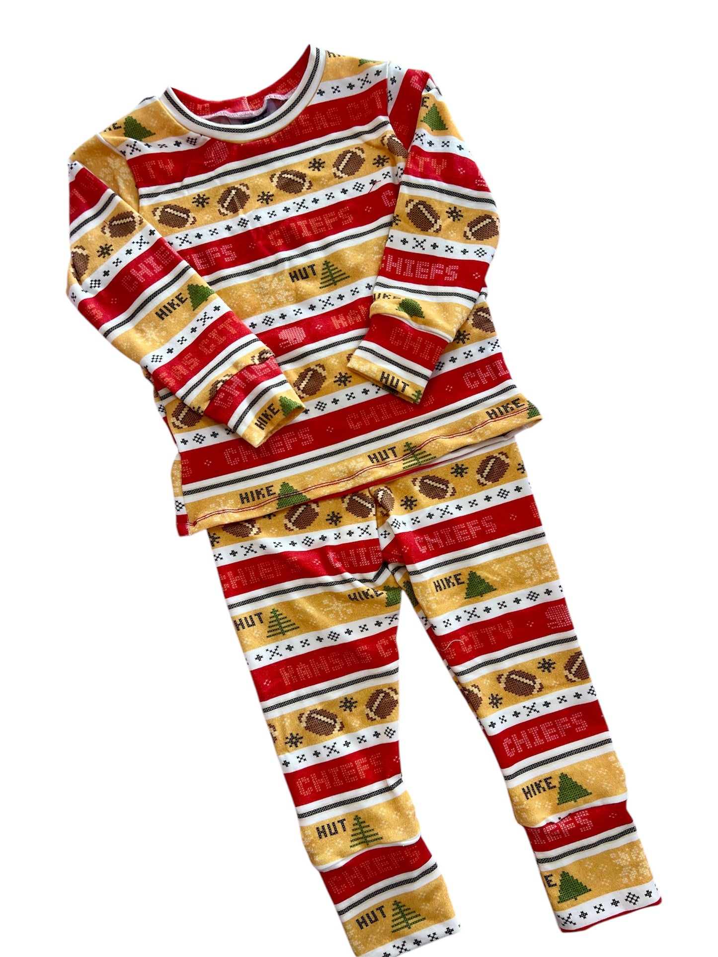 KC Football Sweater Christmas Pajamas | Christmas PJs for Boys, Girls, Toddlers