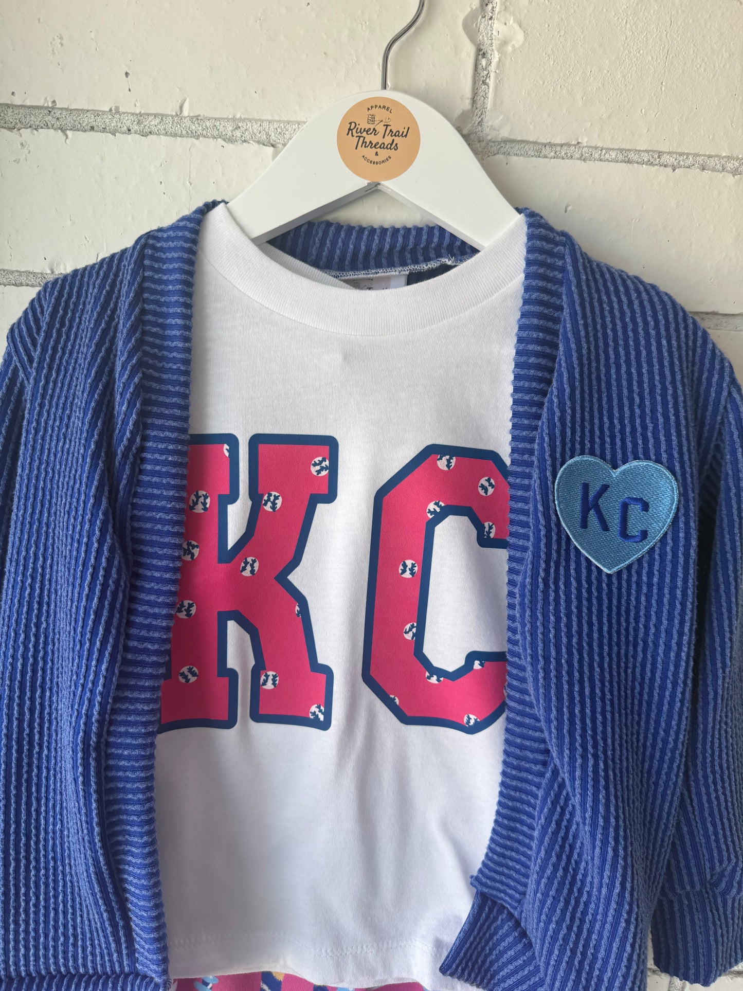 Kansas City Royal Blue Baseball Cardigan | Game Day Sweater for Toddlers, Girls