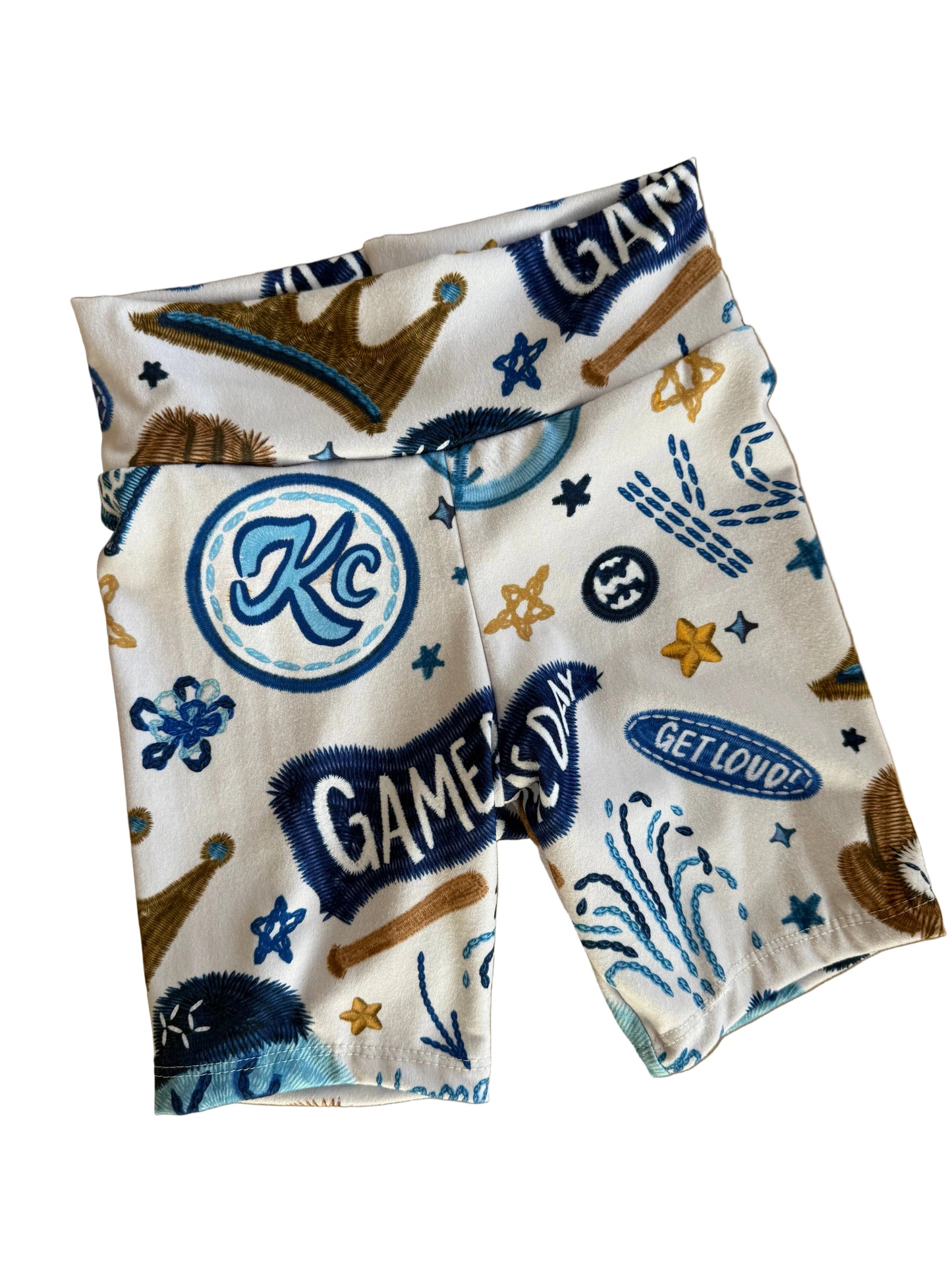 Girls Kansas City Baseball Collage Biker Shorts | Baby Toddler Girls Game Day Shorts
