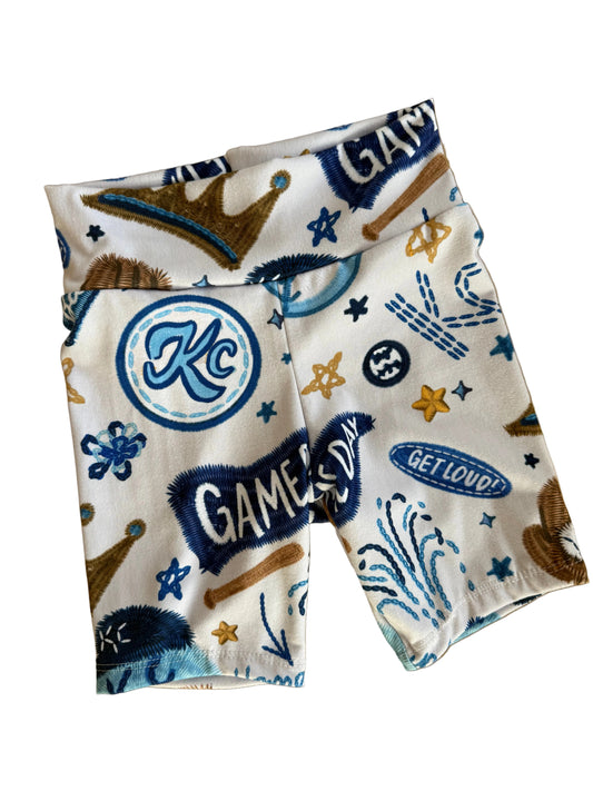 Girls Kansas City Baseball Collage Biker Shorts | Baby Toddler Girls Game Day Shorts