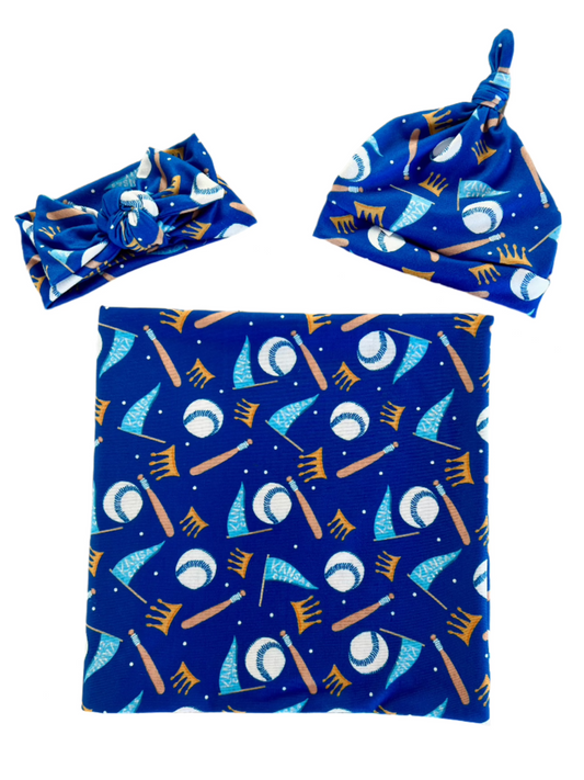 Kansas City Baseball Swaddle Set