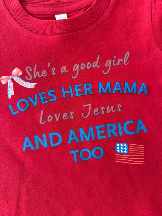 Girls 4th of July Shirt|Toddler-Baby American Girl Shirt