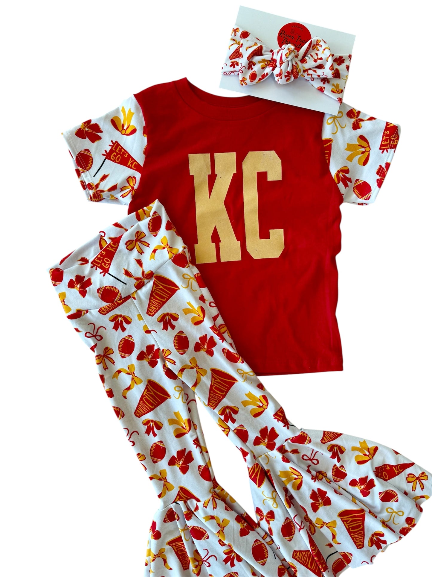 Kansas City Football Girls Game Day Shirt | KC Cheer Bows Baby, Toddler, Girls KC T-shirt