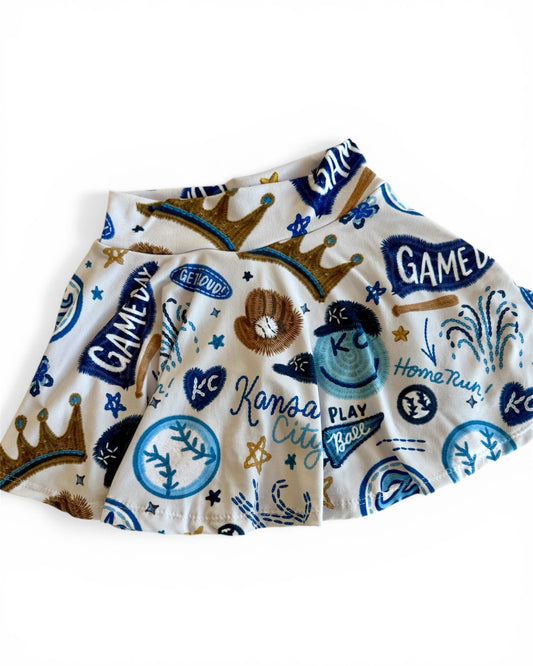 Girls Kansas City Baseball Collage Cheer Skirt | Baby, Toddler, Girls Game Day Skort