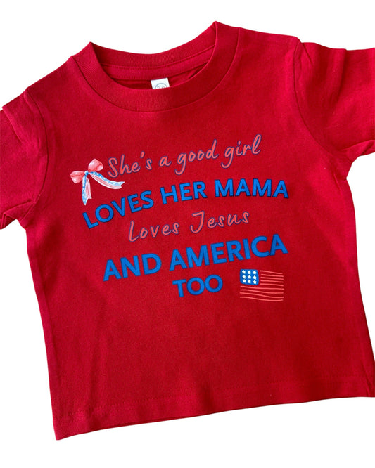 Girls 4th of July Shirt|Toddler-Baby American Girl Shirt