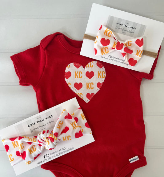 Kansas City Red Heart Baby Bodysuit