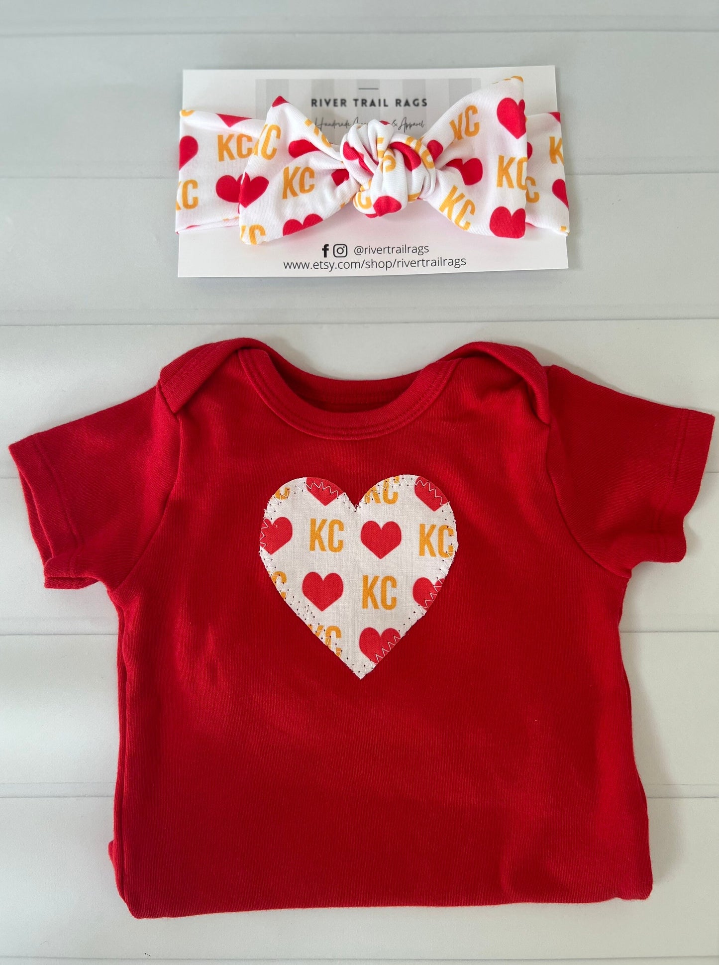 Kansas City Red Heart Baby Bodysuit