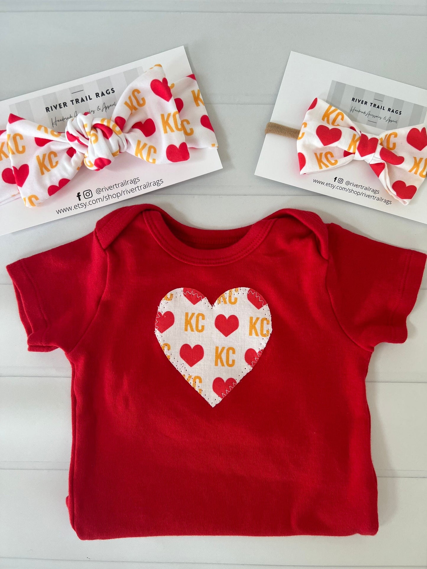 Kansas City Red Heart Baby Bodysuit